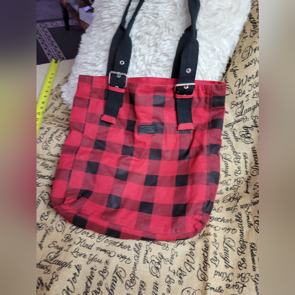 High trails equipment red black buffalo plaid shoulder bag - Picture 4 of 9